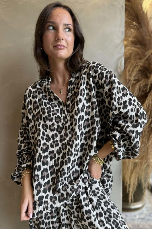 Zanzibar Bubble Cotton Hugh Shirt Calico & Black